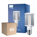 Mehrfachpackung 6x Philips TrueForce LED E40 HPL Klar 42W 5700lm 360D - 830 Warmweiß | Ersatz Für 200W